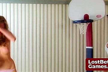A Sizzling Game Of Strip Basketball With Two Gorgeous Girls