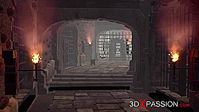 A beautiful princess gets fucked by a dwarf knight in the dungeon