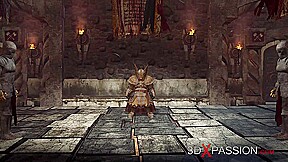 A beautiful princess gets fucked by a dwarf knight in the dungeon