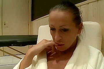 A few guys and a slut are in a sauna and get pleasure