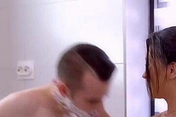A seductive brunette doesnt mind cheating on her boyfriend, once in a while