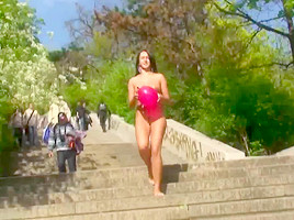 Agy represent nude Angelica in public, second day