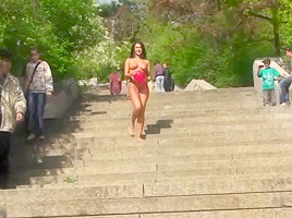 Agy represent nude Angelica in public, second day