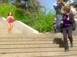 Agy represent nude Angelica in public, second day
