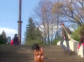 Agy represent nude Angelica in public, second day