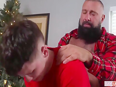 Alex Tikas And Muscle Step daddy - Hairy Bearded Step daddy Bear Destroys A Cute Young Ass 19 Min
