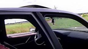 Alice Campbell in good-looking girl giving a blowjob in the car