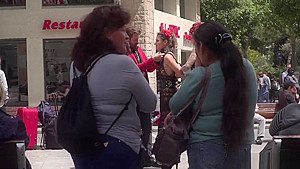 Alt mistress disgraces Spanish babe in public