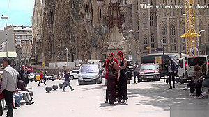 Alt mistress disgraces Spanish babe in public
