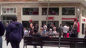 Alt mistress disgraces Spanish babe in public