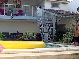 Amateur Cam In The Garden With Anthony Fucked By Caue - FirstTimeWithABoy