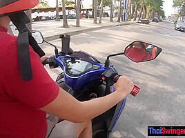 Amateur Thai teen 18+ girlfriend big titty fucked back in the hotel