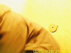 Amateur flashed bushy pussy while pissing on toilet