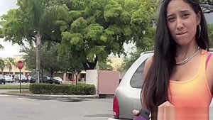 Amateur gets fucked in the backseat for cash