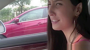 Amateur gets fucked in the backseat for cash