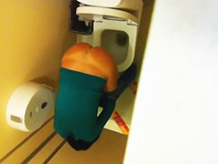 Amateur tan ass on toilet cam from above and below