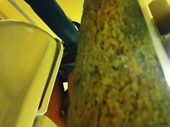 Amateur tan ass on toilet cam from above and below