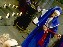 Angel Long - Naughty Dominatrix Nun Fucks The Cum Out Of Katie