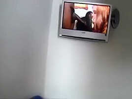 Angelica Wilson Finds 3 White Cocks Spying Her Thru Holes