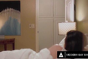 Arabelle Raphael - Massive Natural Tits Lesbian Sneaks Out To Satisfy Cock Cravings!
