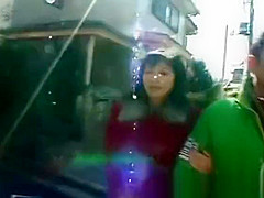 Asian slut gets fingered in public place part6