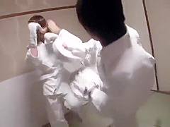 Asian taking part in porno