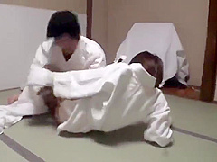 Asian taking part in porno