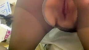 Aussie Michelle Shows Off Her Creampie Cunt in Crotchless Stockings 