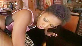 Beautiful busty black girl giving an amazing handjob