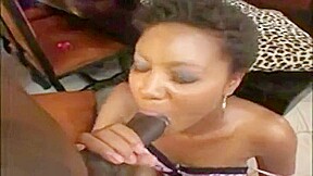 Beautiful busty black girl giving an amazing handjob