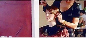 Beauty girl pixie cut