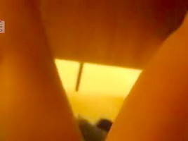 Beneath the desk cubicle getting a facial
