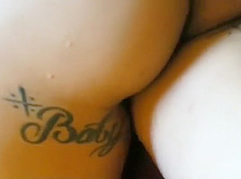 Big Butt Tattooed Ebony gets rammed by BBC