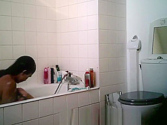Big tittied college slut Aylie takes a bath