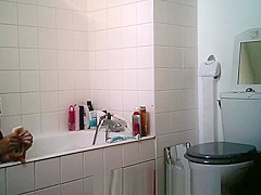 Big tittied college slut Aylie takes a bath
