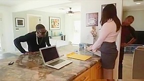 Bigtit Realtor Rides Two Big Black Cocks