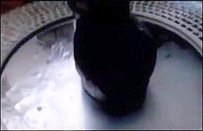 Black stockings fucks her toy