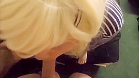 Blond Crossdresser Sucking Cock And Doggied - Pov