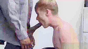 Blond twink perp slowly barebacked by hung black officer