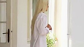 Blonde Babe Tugs Cumshot