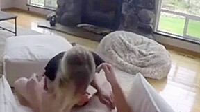 Blonde Girl Gives Herself As A Birthday Present