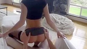 Blonde Girl Gives Herself As A Birthday Present