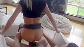 Blonde Girl Gives Herself As A Birthday Present