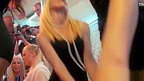 Blonde cfnm babe sucks