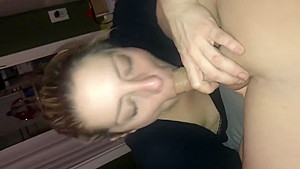 Blowjob queen loves sucking cock