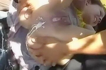 Bondage and enema outdoor