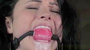 Bonded submissive slut getting humiliated
