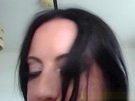 Bound bdsm slut gagging on cock