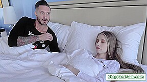 Brunette teen 18+ stepdaughter facesits stepdad then gets fucked