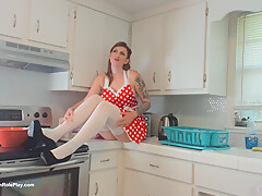 Busty Brunette Anal Solo Masturbation
